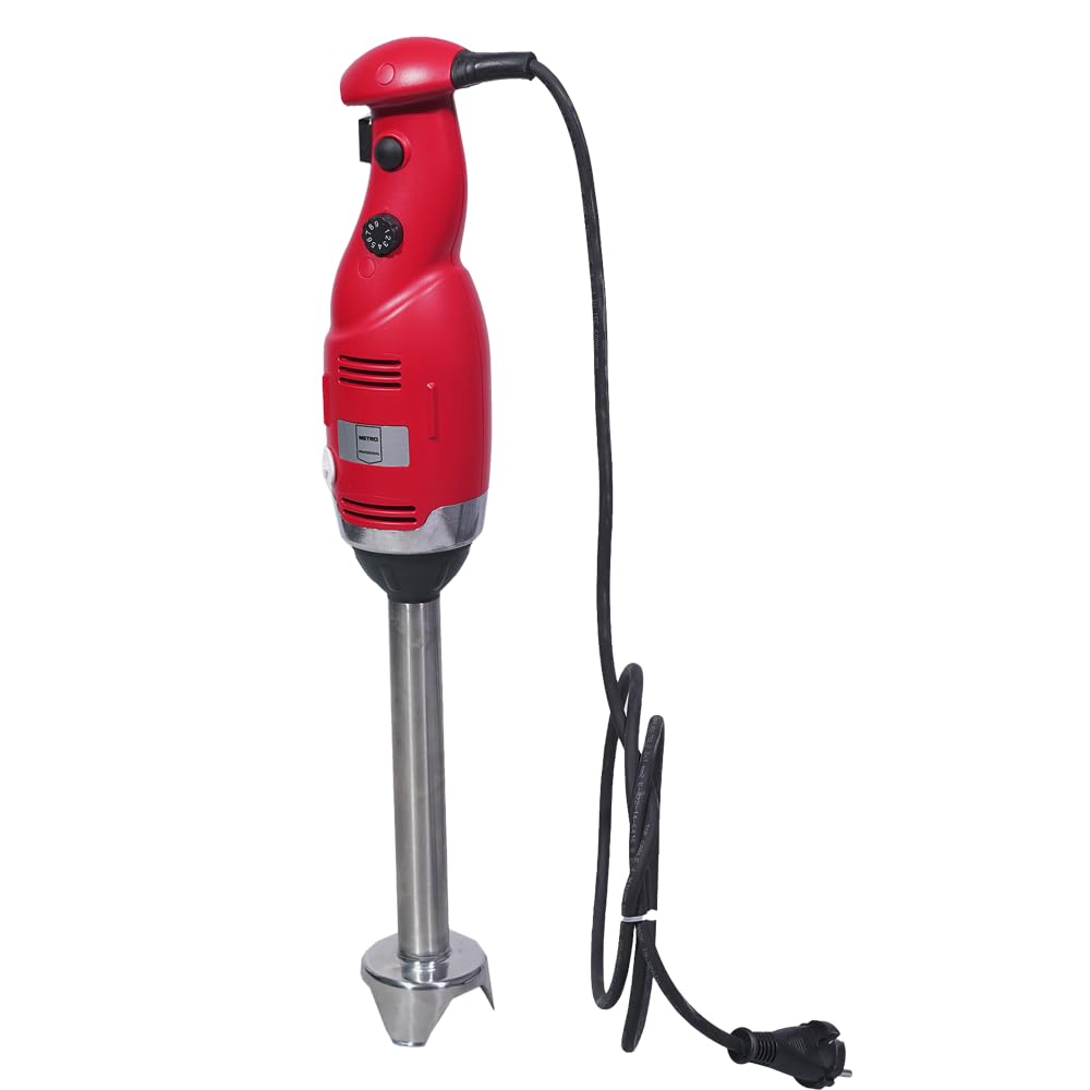 METRO Professional Frullatore a immersione GSM1015D, acciaio inox/plastica, 9.1x9.1x55 cm, Ø lama: 8.2 cm, 9.000 giri/min, asta rimovibile, rosso