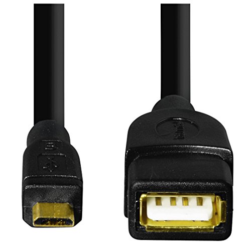 Hama - USB 2.0 Adapter Cable, OTG, micro B plug - A socket, 15 cm, black - Silver (1 Accessories) - Image 3