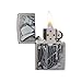 Zippo Resting Cowboy Brushed Chrome Pocket Lighter, 5 1/2 x 3 1/2 cm