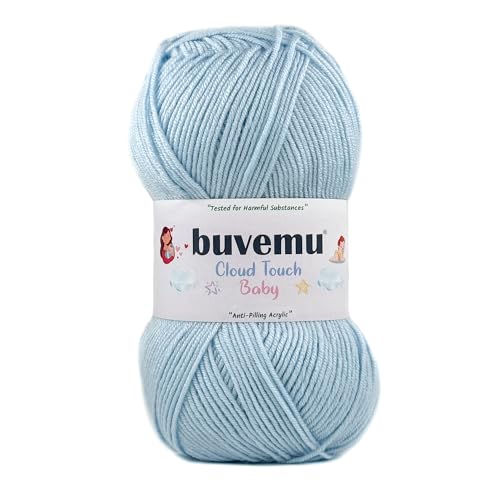 Image of Cloud Touch Baby - DK Weight Soft Anti-Pilling Yarn for Baby Clothes, Blankets & Amigurumi Crochet & Knitting, 90% Acrylic 10% Viscose derived from Bamboo, 3.53 Oz /262 Yards (Baby Blue, 1 Pack)
