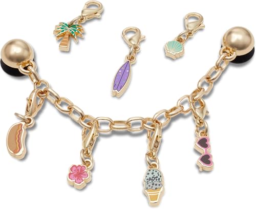 Image of Crocs Unisex Girls and Teens Cute Collection Multi Packs Tropical Removable Charm Chain 5 Pack