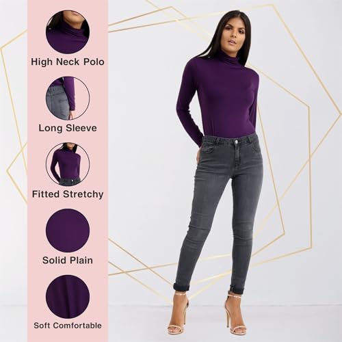Camiseta de manga larga morada para mujer ideal para looks casuales y días de relax 5