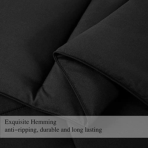 Image of COHOME Full Size Warm Comforter - All-Season Duvet Insert | Down Alternative Comforter, Luxury Hotel Breathable Soft Blanket, Anti-Clump Tech & 8 Tabs, Reversible,Black 82 inch x 86 inch