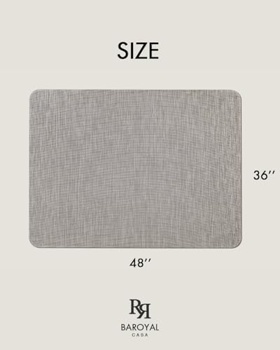 Image of Baroyal Office Chair Mat for Hardwood Floor Under Desk Computer Rolling Chair Mat for Wood /Tile Floor Non-Slip Heavy Duty Desk Rug PVC Plastic Hard Floor Protector 36 inch x 48 inch (Soapstone)