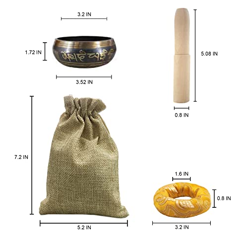 Tibetan Singing Bowls Set, Meditation Bowl For Healing And Mindfulness, Meditation Sound Bowl Handcrafted In Nepal(Black) #TOP1