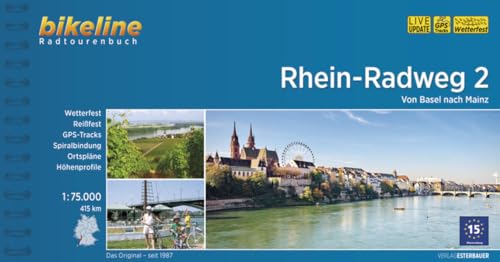 Bikeline Karte Rhein-Radweg / Teil 2: Von Basel nach Mainz mit GPS-Tracks