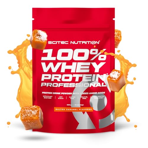 Scitec Nutrition 100% Whey Protein Professional - Mejorada con Aminoácidos Extra y Enzimas Digestivas - Sin gluten - Sin aceite de palma, 500 g, Caramelo salado