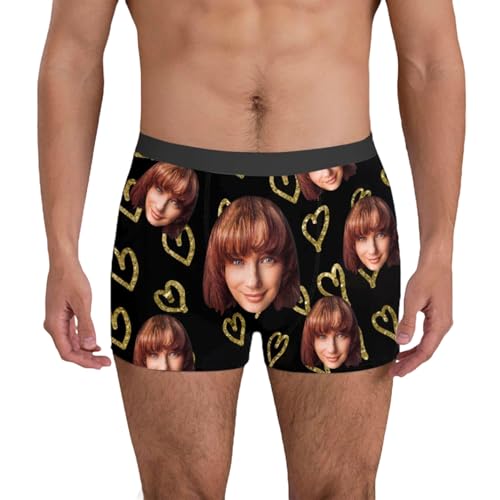 Custom Print Men's Boxer Briefs - Personalized Breathable Underwear, Boxers with Face on Them, Gifts for Boyfriend