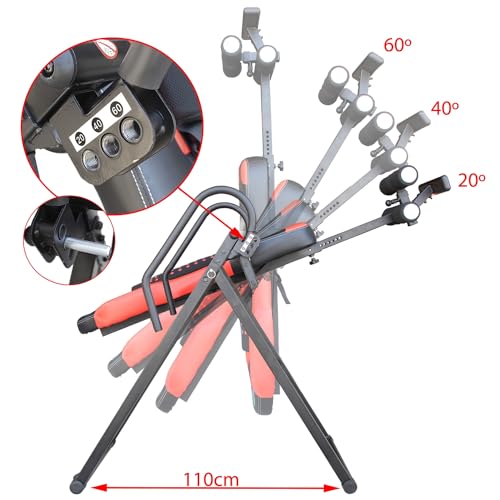 YATEK Inversionsbank klappbar Deluxe, Inversionstisch für bis zu 150kg mit Massager, Robust und 180º Inversionsmöglichkeit.
