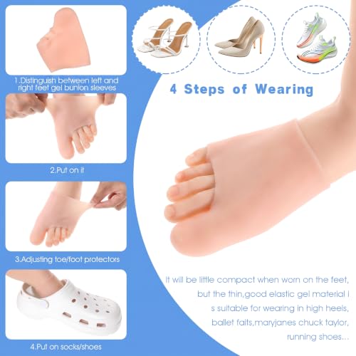 Image of Gel Big Toe Cap & Metatarsal Sleeves, 2 Pack Silicone Big Toe Protector Reusable Bunion Corrector for Women and Men to Help Relieve Bunion Pain, Prevent Corns, Calluses, Blisters, Ingrown Toenails