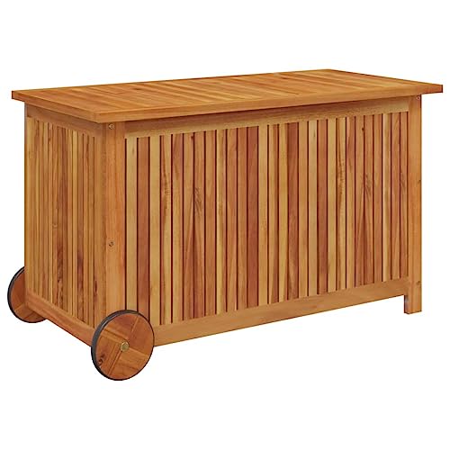 Boîtes de rangement d'extérieur en bois avec roulettes, boîte de rangement pour coussins, boîte à outils pour piscine, garage, plage de sable – 90 x 50 cm