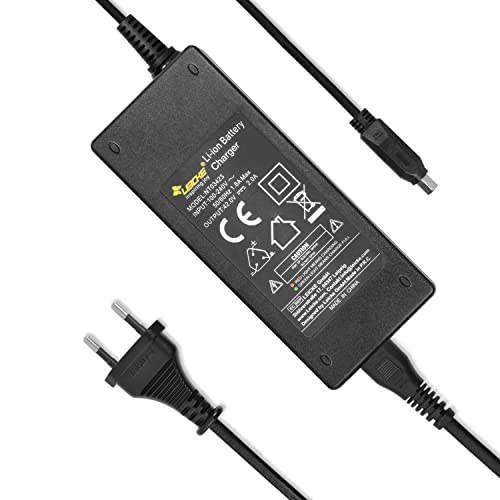 LEICKE ULL 42V 2A Cargador para Fischer Bicicleta Eléctrica, EurCon Can 3PIN Cargador para Phylion DZLM3620-M2, apto para 36V 2A Batería Fischer Cita, Viator, Terra, Montis