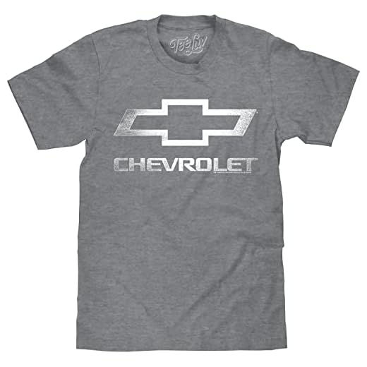 Tee Luv Men's Big and Tall Chevrolet T-Shirt - Distressed Chevy Car Logo Shirt, Graphite Snow Heather, 4XLB