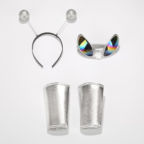 Disfraz Alien Plateado para Niñas 8-9 años miniatura 3
