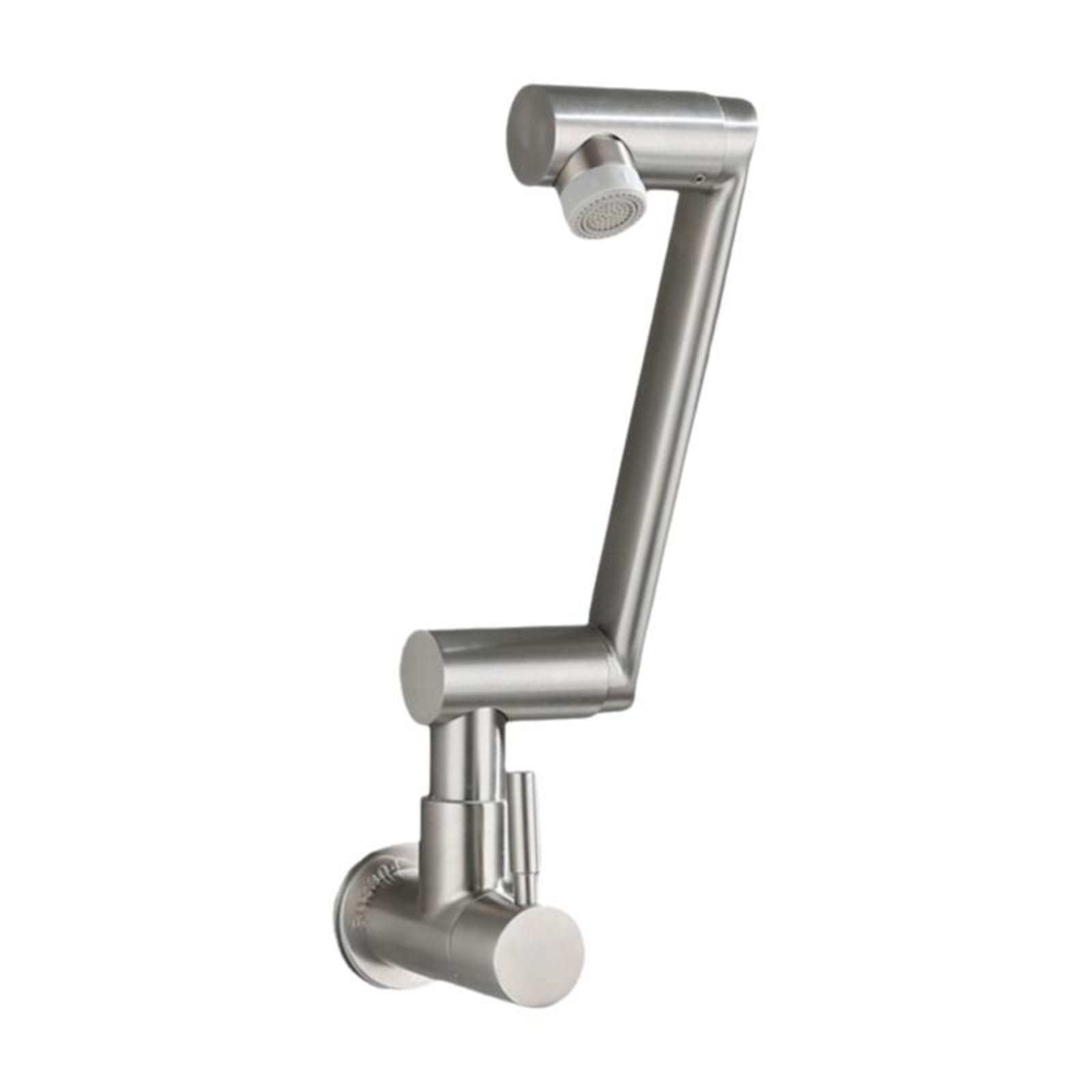 Wall Mounted Sink Faucet Rotatable Foldable Tap Utility Laundry Kitchen Brushed Horizontal 2-Mode-image-42