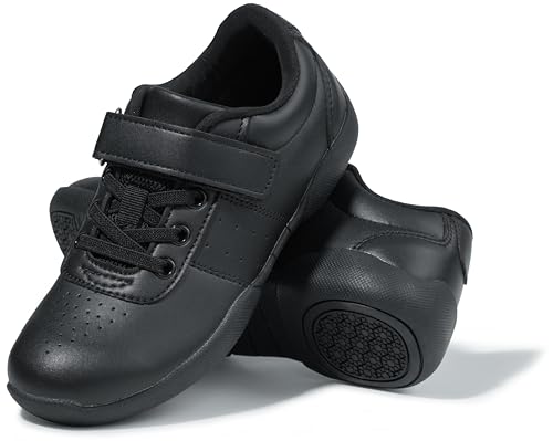 Sooneeya Girls Cheer Shoes Athletic Breathable Training Sneakers Youth Cheerleading Non-Slip Sport Shoe Black Size 13 M US Little Kid