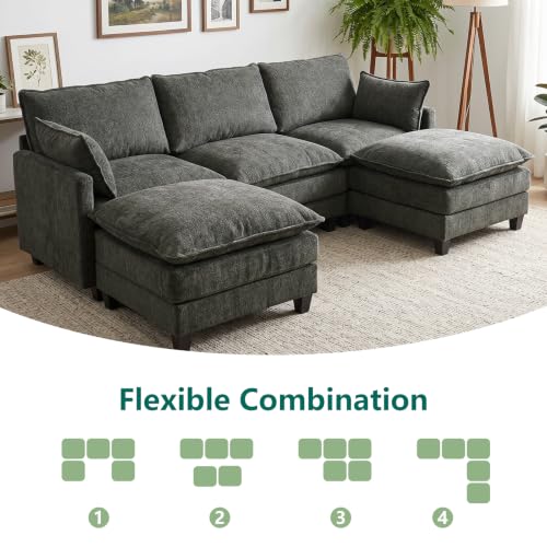 U Shaped Modular Sectional Sofa, Cloud Couch for Living Room - Image 4