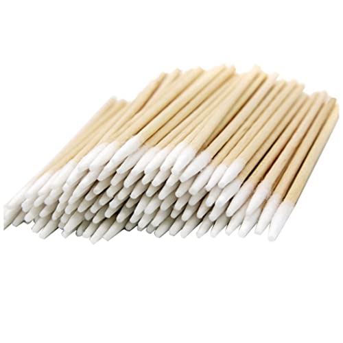 Eyccier Mango De Madera Tatuaje De Hisopo De Algodón Suministros Permanentes con Punta De Algodón Hojas De Algodón Maquillaje De Asistente Cosmética Palo para Tatuaje De Tatuaje De Cejas 300 Pcs