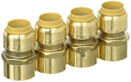 SharkBite U072LFA4 Straight Connector Plumbing Female, 1/2 in, FNPT, PEX Fittings, Push-to-Connect, Copper
