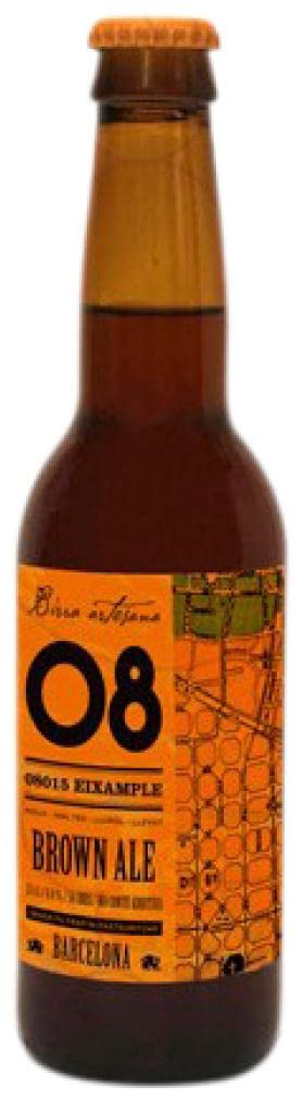 12 × Cerveza Birra Artesana 08 Eixample Brown Ale (Caja de 12 Botellines de 33 cl)