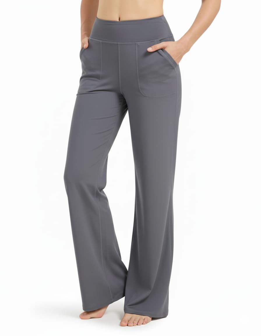 Zylioo Lang Bein Flared Leggings Yogahose Damen Lang/Extra lang,Weites Bein Bootcut Leggings Tall/Extra Tall,Fitnesshose Bootleg Jazzpants