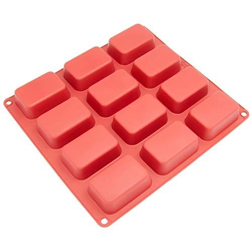 Image of Leawall 12-Cavity Silicone Mould for Soap Making Molds for Making Handmade Soap, Chocolate, Soap Candles, Cake, Pudding, Resin Candy Muffin Bakeware Mould and Jelly ll 75 Grm soap(Multicolor)