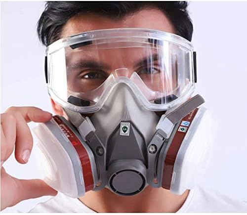 KDJFS, half-face respirator, respiratory protection, industrial dust mask, gas mask, breathable and washable (with 1 large eye mask)