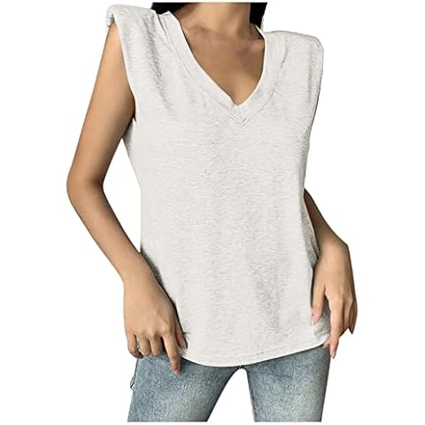 Elegant Plus Size V Neck Sleeveless Tops Cover