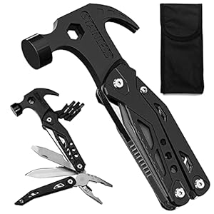 Multitool Hammer Folding Survival Tool: 14 in 1 All One Multi Mini Small Gadget – Camping Hiking Car Multifunctional Stainless Pliers Knife For Men Dad Cool Gifts