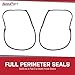 AccuPart Front Door Seals - Fits Jeep Wrangler TJ 1997-2006 - Water-Tight - Precisely Molded to Fit Around Factory Steel Door Shells - Full Perimeter Seal - Includes Nylon Panel Retainer Clips