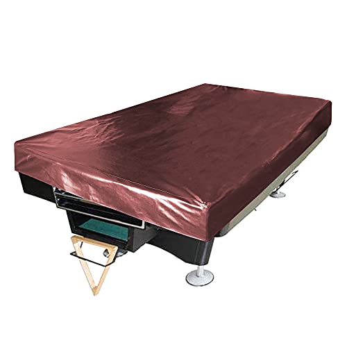 Huntvp 8FT Heavy Duty Leatherette Billiard Pool Table Cover Waterproof & UV Protection (Brown, 8FT)