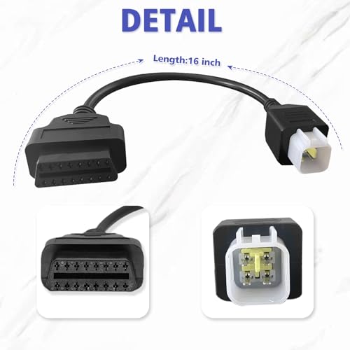 Cable OBD1 de 4 pines para motocicleta a OBD2 16 pines conector compatible con ECU 4