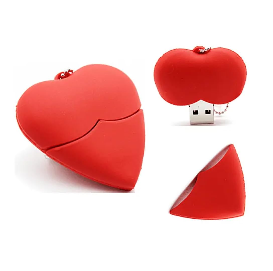SippyTales ~Heart Shaped USB Flash Drive, Red Silicone, Novelty Design, Portable Data Storage Device with Keychain,2.0 High Speed Data Transfer, Upto 15MBPS (16, GB)-image-43