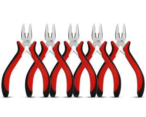 Image of 5-Piece 5 Inch Mini Lineman Pliers, Small Combination Pliers