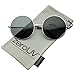 zeroUV Super Large Oversize Slim Temple Round Sunglasses 61mm (Silver/Smoke)