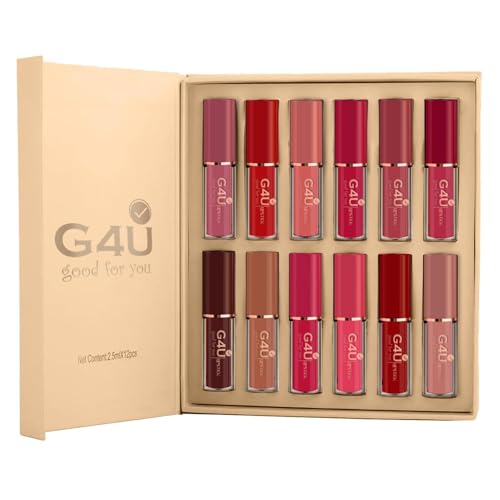 G4U Matte Long Lasting Waterproof Lipstick Set of 12 | Smudge Pro...