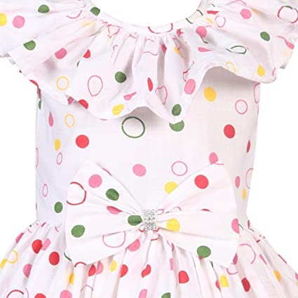 Image of Alina Enterprises Cotton Floral Digital Printed Girl's Frock for Summer