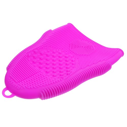 EXQUIMEUBLE Silicone Makeup Brush Scrubber Cleaning Pad Purple Makeup Tool Brush Rinsing Mat Women Travel Use