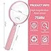 Feosky Handheld Reading Magnifier, 10X 30X Magnifier, 75mm Shatterproof Lens, Non-Slip Handle for Adults Close Work, Seniors Reading and Kids Nature Exploration, Hobby Observation(Pink)