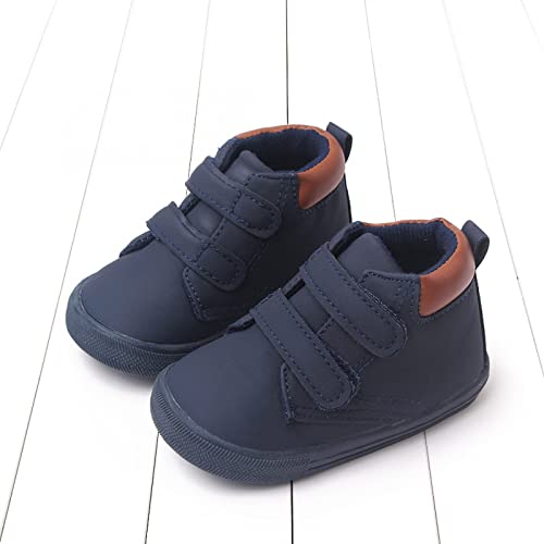 Infant Toddler Boys Girls Ankle Sneakers Baby PU Leather High Tops Soft Anti-Slip Sole First Walking Girl Rubber Shoes3