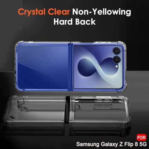 Image of TheGiftKart Crystal Clear Back Cover Case for Samsung Galaxy Z Flip 8 5G | 360 Degree Protection | Shock Proof Design | Hard Back Cover Case for Samsung Z Flip8 5G (PC & TPU, Transparent Bumper)