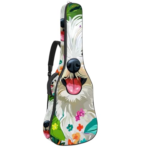 Housse guitare imprimé chien 109 cm le sac à dos coloré pour votre musique