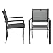 Produktbild [en.casa] Gartenstuhl 2er Set Outdoor-Stuhl 88x57x57cm Stuhl Wetterfest Stapelbar PVC Polyester Stahl Schwarz
