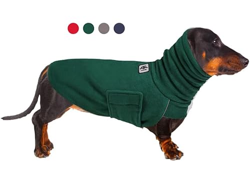 Dackel Kleidung, Dackel Kostüme für Mittlere Kleine Große Hunde, Dackel Kaltwettermantel, Kaltwettermantel, Dackel Mäntel, Dackel Kaltmantel (M, Grün) Cover
