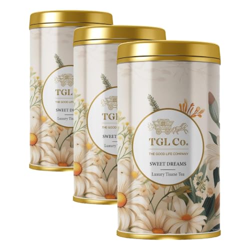 Image of TGL Co.Sweet Dreams Herbal Tea Infusion - 50G Tall Tin Can|Rich in Anti Oxidant | Refreshing | No Artificial flavor | Improve Digestion (Pack of 3)