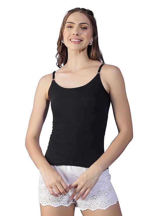 Women's Combed Cotton Camisole Adjustable Shoulder Straps Breathable Comfort Inner Camisole-picture-22