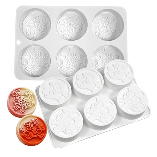 TUKE Silicone Mold Dragon and Phoenix Non-Stick Food Grade Silicone Molds for Chocolate, Candy, Jelly, Ice Cube, Cupcake Baking Mould, Muffin Pan (Dragon Phoenix G)