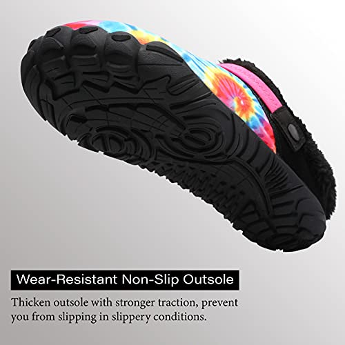 Besroad BD-ZT-JJWT01-RED FLOWER-38 Womens Furry Slides House Slippers Fluffy Bedroom Slippers Cozy Memory Foam Plush Shoes Colorful Flower 7.5 Women/6 Men thumb #5