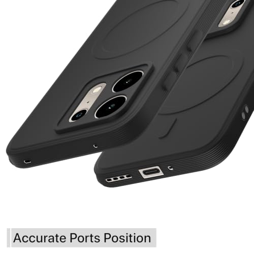 Image of Outlouders Back Cover for Realme P4s 5G | Soft Matte Silicone | Slim Fit | Magnetic-Safe Logo Design (Magnetic-Safe Not Compatible) | Shockproof | Camera Protection Bumper Case (Black)