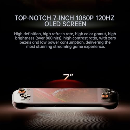Image of AYN Odin 2 Portal Pro Retro Handheld Game Console - Snapdragon 8 Gen 2, 12+512GB, 7 inch 1080P OLED Touch Screen, 120Hz Refresh Rate, 8000mAh, Android 13, Android Gaming Handheld (Black)